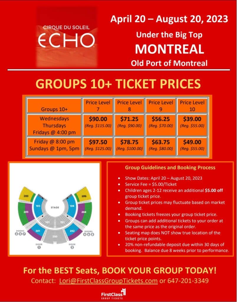 Cirque Du Soleil ECHO World Premier Ticket Savings in Montreal April 20 - August 20, 2023