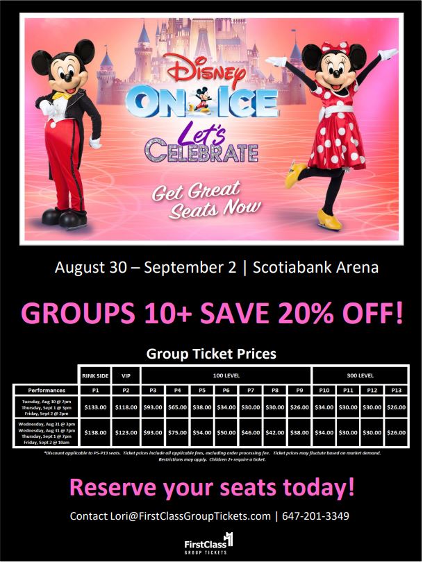 Disney On Ice Lets Celebrate Ticket Pricing and Seating Toronto Scotiabank Arena August 30-September 2, 2022
