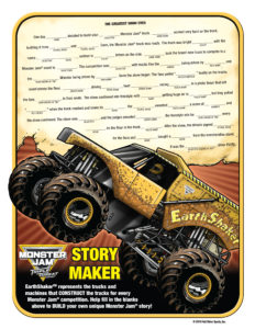 Monster Jam Activity Kit Page 9 Story Maker Trucks Scotiabank Arena FirstClass Group Tickets
