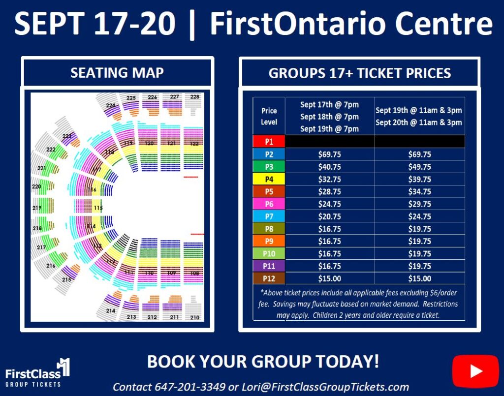 Pricing for Jurassic World Live! at the FirstOntario Centre, Hamilton September 17-20, 2020