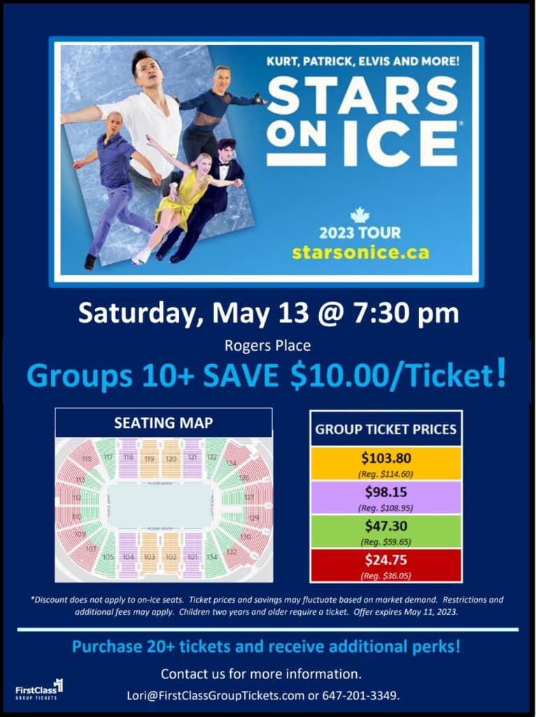 Stars on Ice pricing and seating at Rogers Place Edmonton May 13, 2023