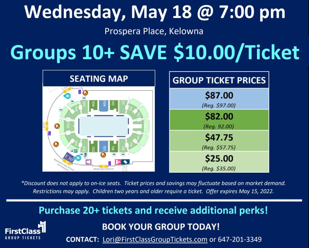 Stars on Ice pricing and seating matrix for Prospera Place Kelowna May 18, 2020