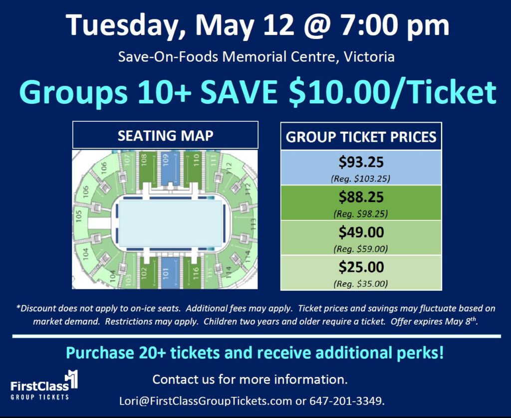 Stars on Ice pricing and seating matrix for Save On Foods Memorial Centre Victoria May 12, 2020
