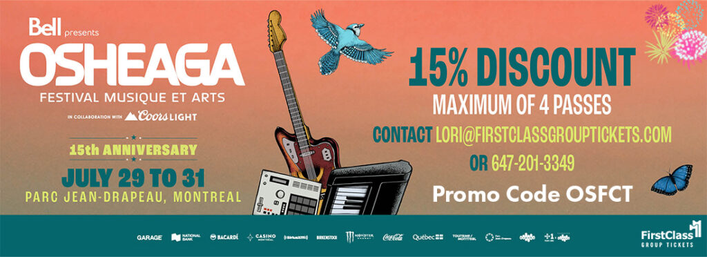 Save 15% Off Osheaga Music Festival Tickets in Montreal July 29-31, 2022 with FirstClass Group Tickets